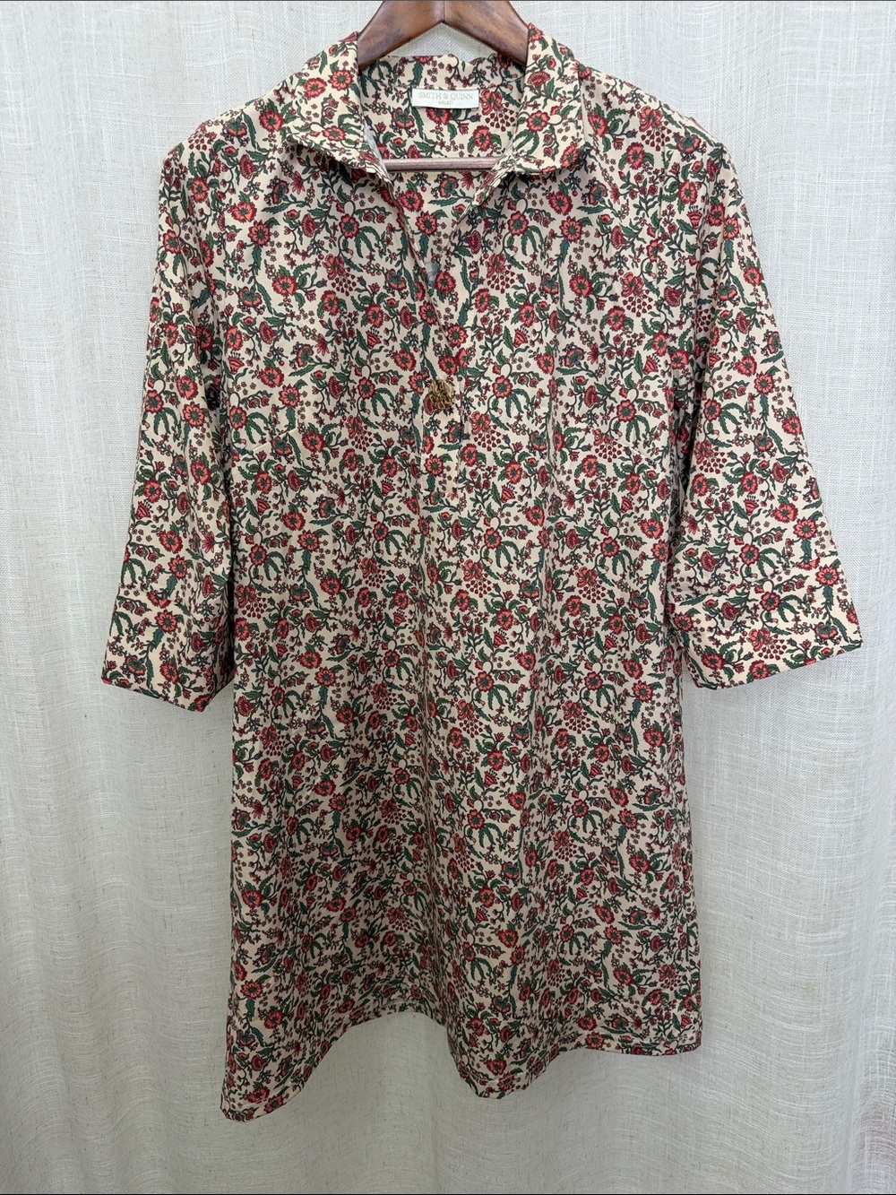 Smith & Quinn Long Sleeve Floral Print Dress Size Small Excellent Condition